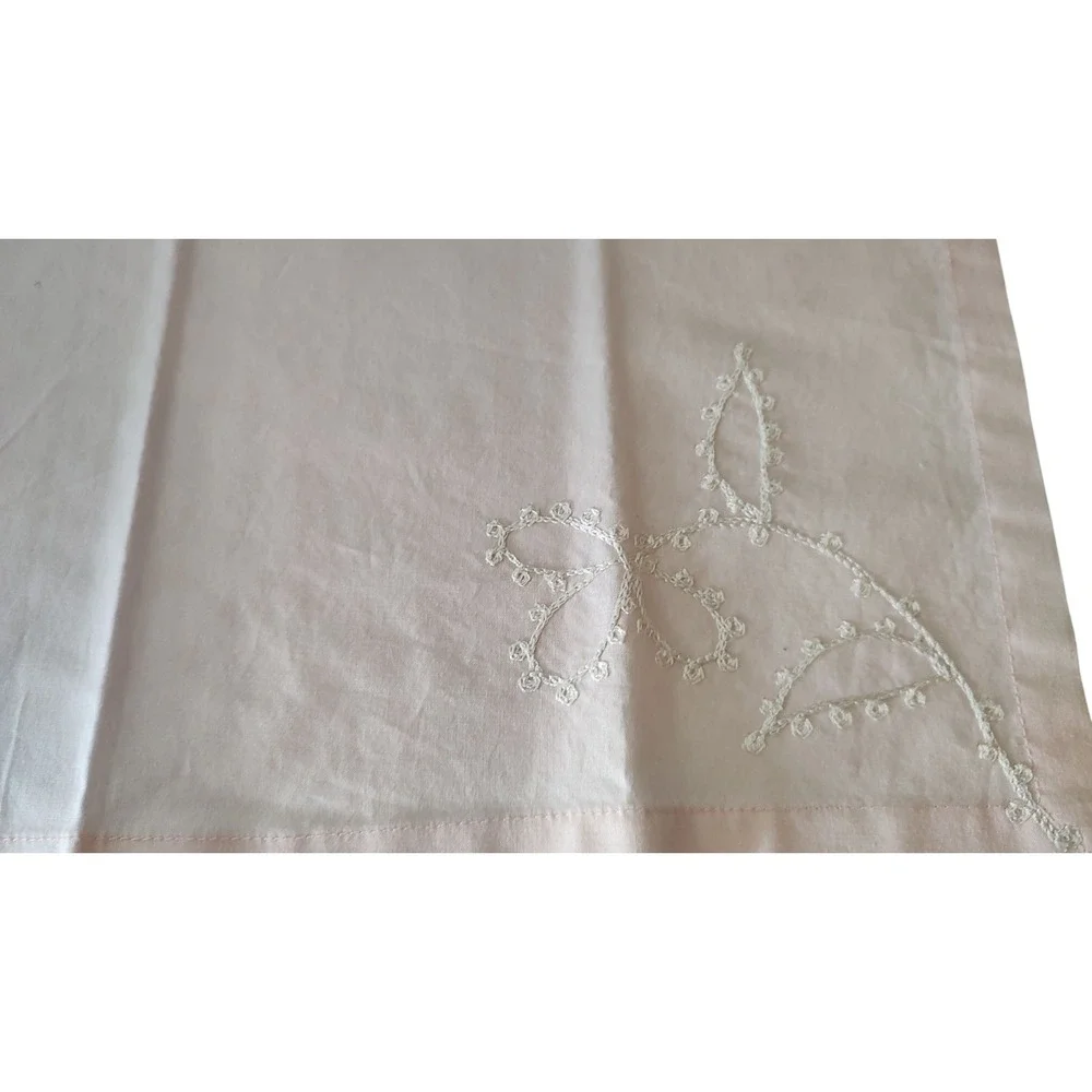 Villeroy and‎ Boch Embroidered Napkins Cotton Light Pink Peach Set of Four
